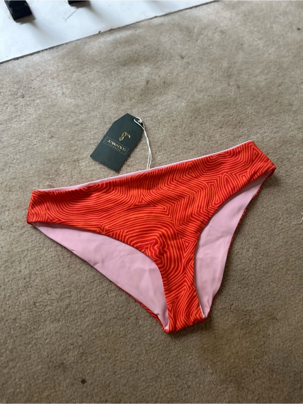 NWT Juan De Dios reversible swim bottoms Ethnic Print Rose size L women’s